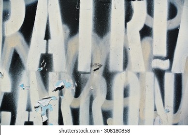 Photograph Of Urban Collage Background Or Stencil Paper Texture