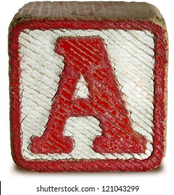 letter a wooden block