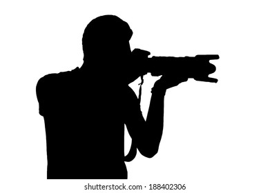 Silhouette Man Holding Gun Stock Photo (Edit Now) 175089899