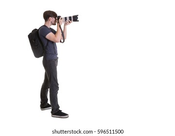 Photographer Isolated On White Background.