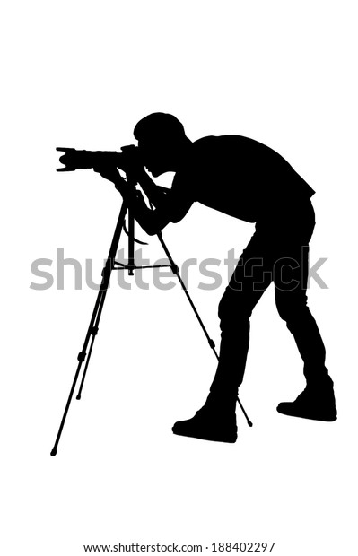 Photographer Shooting Side View Silhouette Man Stock Photo (Edit Now ...