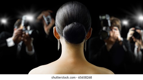 Photographers are taking a picture of a film star - Shutterstock ID 65658268