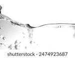 Photographs of air bubbles and clear water surface give a refreshing feeling. On a white background. Isolated.