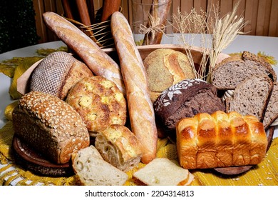 Photography Of Bread For Breakfast. Photos For Coffee Shops, Menus And Advertising