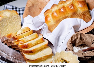 Photography Of Bread For Breakfast. Photos For Coffee Shops, Menus And Advertising