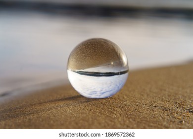 Photography Clear Crystal Ball Lying Sand Stock Photo 1869572362 ...