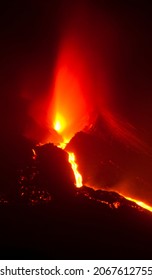 Photography Of Eruption Of Cumbre Vieja Volcano. La Palma.