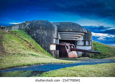 Photography of German Battery in Longues Sur Mer in Normandy. World War II - Shutterstock ID 2147700041