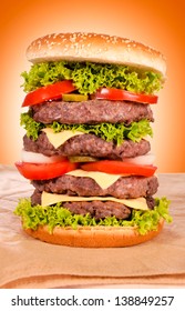 Photography Of Huge Beef Hamburger