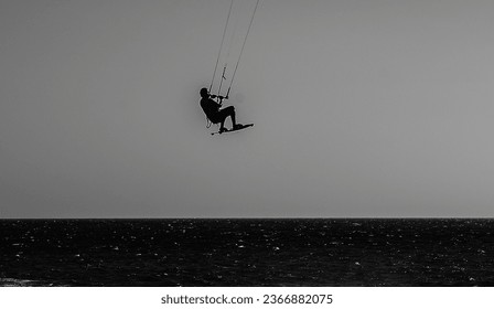 Photography kitesurfing on the beach