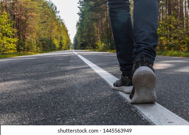 Photography of one step of going forward on the way - Shutterstock ID 1445563949