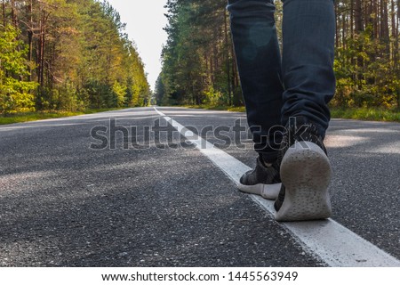 Photography of one step of going forward on the way