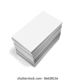 Photography Of A Pile Of Blank Business Cards Isolated On White