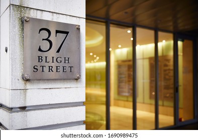 Photography Of A Plaque Outside A Corporate Building At 37 Bligh St, Sydney CBD Australia With A Lift Lobby In The Background