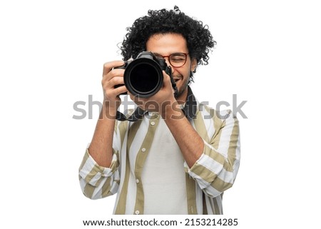 Similar – Image, Stock Photo Happy photographer is taking a photo