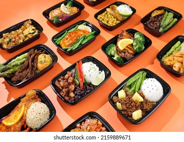 Photography of Restaurant Dishes. Fast Food Items, Italian dishes, Russian dishes, Bar B.Q items and mix vegetables.  - Shutterstock ID 2159889671