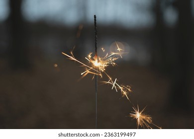 photography, sparkler close-up on a dark background, holiday lights - Powered by Shutterstock