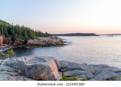 Photos Of Bar Harbor, ME During Sunrise. 