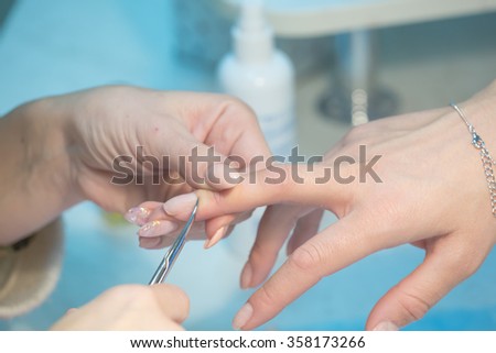 Photos of creating a manicure in the spa salon
