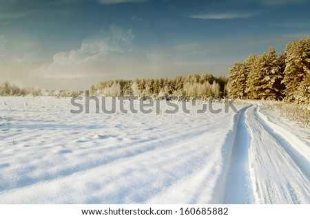 Image, Stock Photo Winter path…