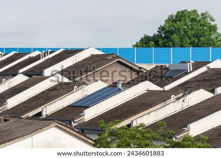 Photovoltaic panels on the roof. Residential in Malaysia starting to installed solar panel to reduce the energy bills.