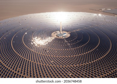 Photovoltaic power generation, solar Thermal Power Station. Shot in Dunhuang, China. - Shutterstock ID 2036748458