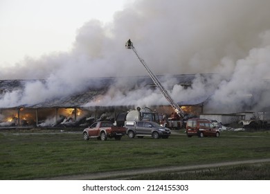 Photovoltaic System On Fire On A Farm In Italy