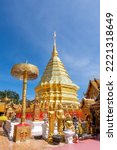 Phra That Doi Suthep Temple is buddhist temple in Chiang Mai, Thailand. Is a religious tourist attraction of Chiang Mai