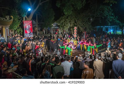 PHU THO, Vietnam, March 29, 2016 village festivals, suburban Phu tho, Vietnam, known festivals (TRO TRAM)