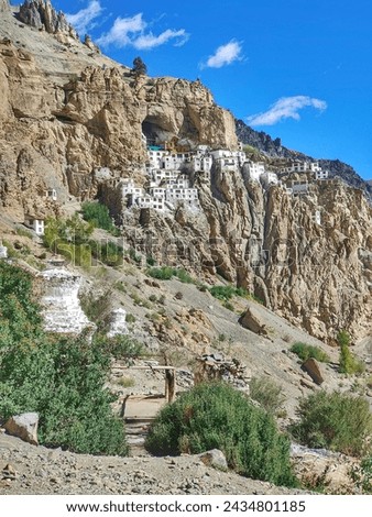 Phugtal Monastery which is situated in Ladakh Zanskar valley. Whare there are 2500 year old caves.