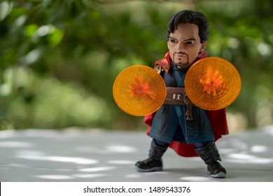 Phuket, Thailand - August 28,2019: A Setting Of Dr.Strange Action Figure From Doctor Strange Comic.