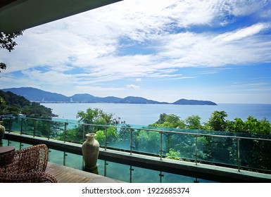 PHUKET, THAILAND - JUNE 14,2019The atmosphere outside the balcony of the hotels With various styles of decoration in Phuket, Thailand
