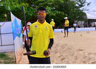 PHUKET THAILAND-NOV15:A Thailand Woodball At Karon Beach, Phuket, Thailand The 2014 Asian Beach Games At Karon Beach On NOVEMBER 15,2014 In Thailand