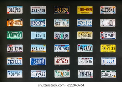 PHUKET /THAILAND-October 16, 2016: Plenty of car license plate around the world, Phuket, Thailand