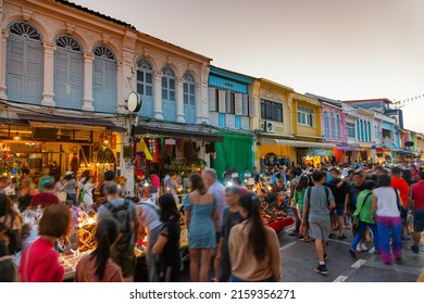 Phuket Walking Street Night Market In Phuket Old Town, Thailand.