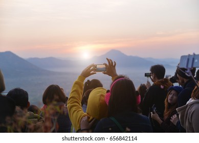 PhuTok, Loei, Thailand, July 18, 2016;Tourists flock to the misty mountains in the winter at PhuTok, Loei, Thailand. - Shutterstock ID 656842114