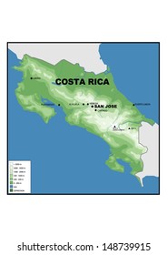 Physical Map Costa Rica Stock Photo 148739915 Shutterstock Physical Map Costa Rica 260nw 148739915