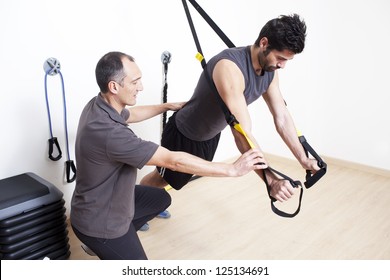 physical therapist working