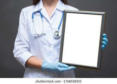 Physician Medical Worker Award Diploma Certificate Template.