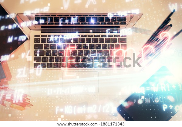 Physics Math Theme Hologram Formula Drawings Stock Photo 1881171343 ...