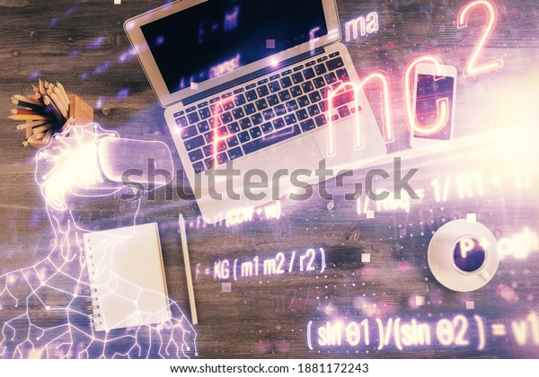 Physics Math Theme Hologram Formula Drawings Stock Photo 1881172243 ...