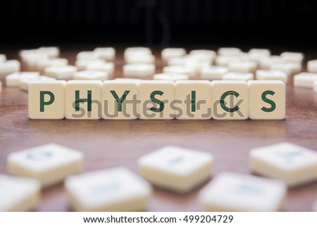 PHYSICS word on block concept
