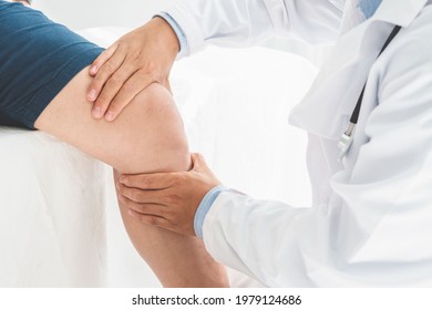 Physiotherapist Doing Healing Treatment On Patient Leg. Sport Physical Therapy Concept, Panoramic Banner