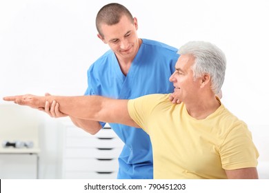 Physiotherapist Working Patient Rehabilitation Centre Stock Photo ...