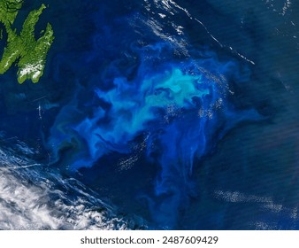 Phytoplankton bloom in the North Atlantic Ocean.  Elements of this image furnished by NASA. - Powered by Shutterstock