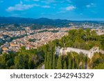 Pia fortress and aerial view of Italian town Ascoli Piceno.