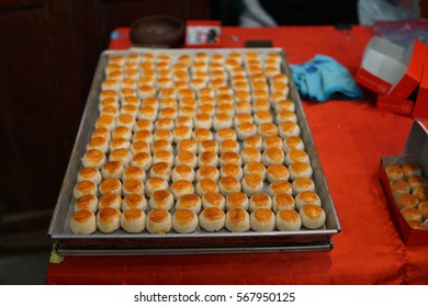 Pia sweets on red table