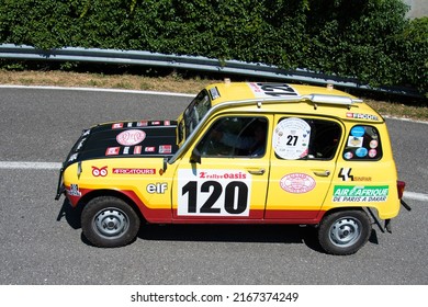 Piacenza, Italy,2022,june Silver Flag Historical Car Parading, Renault 4 Paris Dakar