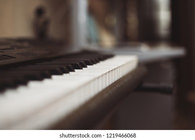 Piano behind the blurry background