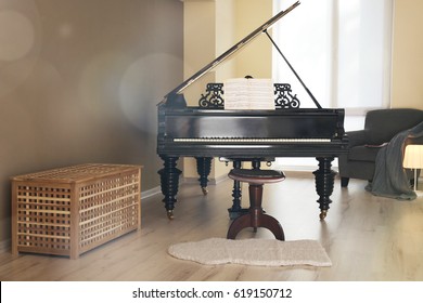 Piano In Empty Classic Room